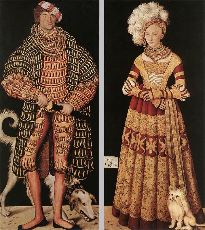 CRANACH, Lucas the Elder Portraits of Henry the Pious, Duke of Saxony and his wife Katharina von Mecklenburg dfg Sweden oil painting art